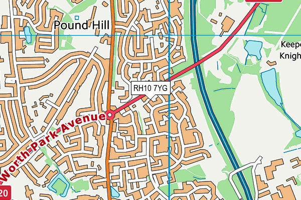 RH10 7YG map - OS VectorMap District (Ordnance Survey) RH10 7YG map - OS VectorMap District (Ordnance Survey)