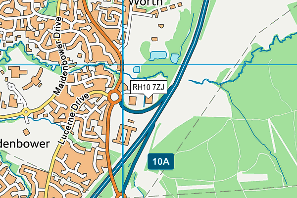 RH10 7ZJ map - OS VectorMap District (Ordnance Survey) RH10 7ZJ map - OS VectorMap District (Ordnance Survey)