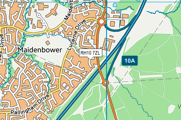 RH10 7ZL map - OS VectorMap District (Ordnance Survey) RH10 7ZL map - OS VectorMap District (Ordnance Survey)