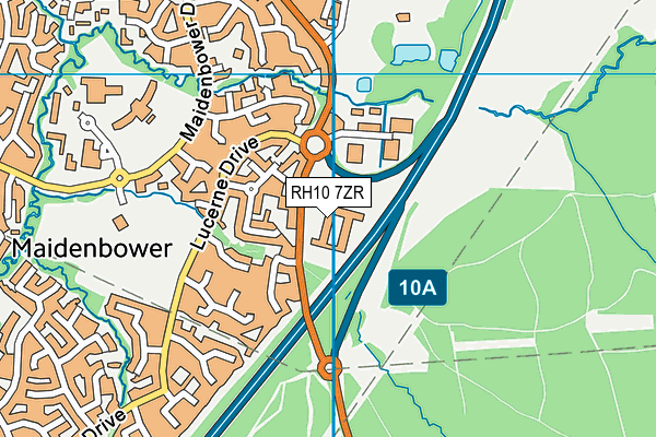 RH10 7ZR map - OS VectorMap District (Ordnance Survey) RH10 7ZR map - OS VectorMap District (Ordnance Survey)