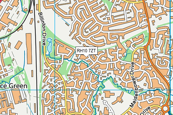 RH10 7ZT map - OS VectorMap District (Ordnance Survey) RH10 7ZT map - OS VectorMap District (Ordnance Survey)
