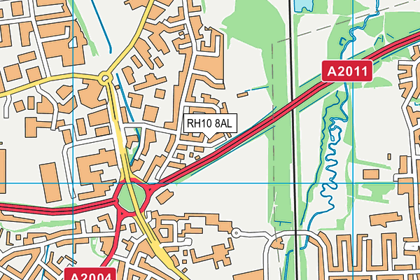 RH10 8AL map - OS VectorMap District (Ordnance Survey) RH10 8AL map - OS VectorMap District (Ordnance Survey)