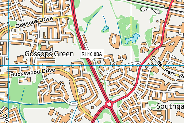 RH10 8BA map - OS VectorMap District (Ordnance Survey) RH10 8BA map - OS VectorMap District (Ordnance Survey)