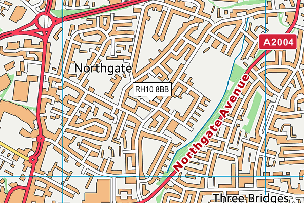 RH10 8BB map - OS VectorMap District (Ordnance Survey) RH10 8BB map - OS VectorMap District (Ordnance Survey)