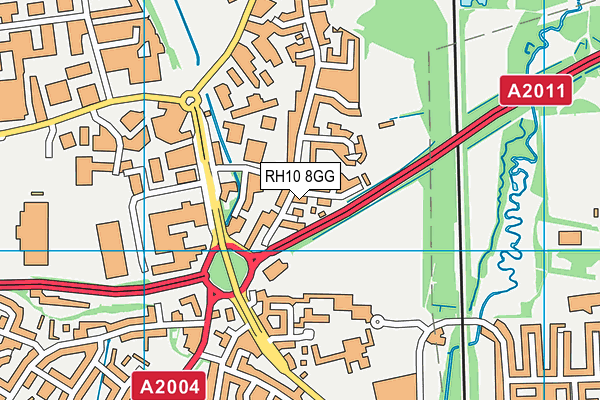 RH10 8GG map - OS VectorMap District (Ordnance Survey) RH10 8GG map - OS VectorMap District (Ordnance Survey)