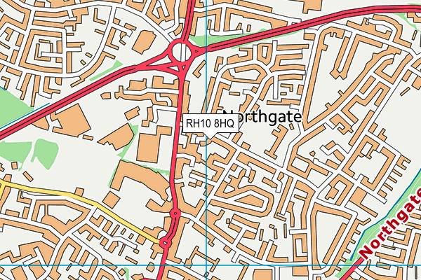 RH10 8HQ map - OS VectorMap District (Ordnance Survey)