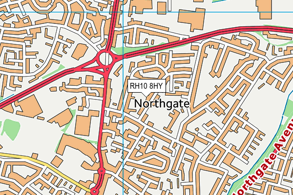 RH10 8HY map - OS VectorMap District (Ordnance Survey) RH10 8HY map - OS VectorMap District (Ordnance Survey)
