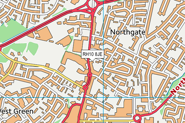 RH10 8JE map - OS VectorMap District (Ordnance Survey) RH10 8JE map - OS VectorMap District (Ordnance Survey)