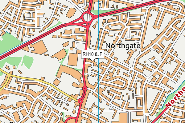 RH10 8JF map - OS VectorMap District (Ordnance Survey) RH10 8JF map - OS VectorMap District (Ordnance Survey)