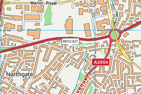 RH10 8JT map - OS VectorMap District (Ordnance Survey) RH10 8JT map - OS VectorMap District (Ordnance Survey)