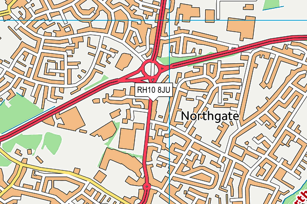 RH10 8JU map - OS VectorMap District (Ordnance Survey) RH10 8JU map - OS VectorMap District (Ordnance Survey)