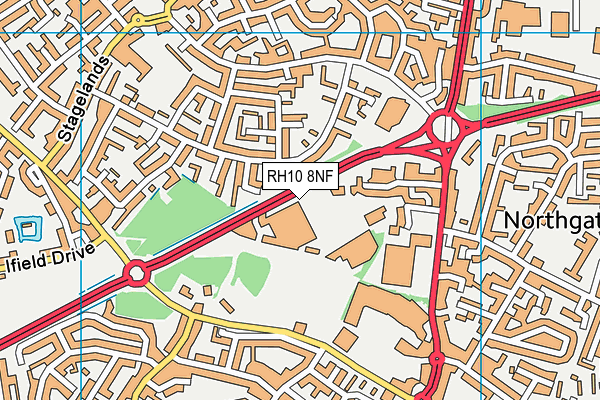 RH10 8NF map - OS VectorMap District (Ordnance Survey) RH10 8NF map - OS VectorMap District (Ordnance Survey)