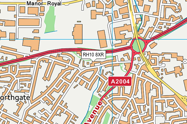 RH10 8XR map - OS VectorMap District (Ordnance Survey) RH10 8XR map - OS VectorMap District (Ordnance Survey)