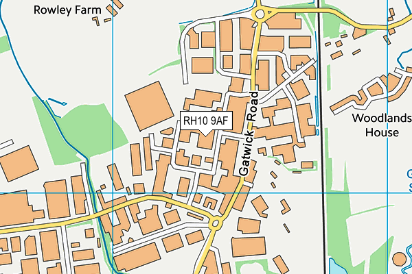 RH10 9AF map - OS VectorMap District (Ordnance Survey) RH10 9AF map - OS VectorMap District (Ordnance Survey)