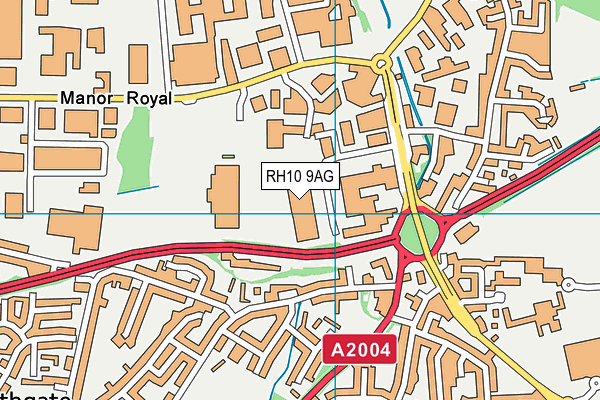 RH10 9AG map - OS VectorMap District (Ordnance Survey) RH10 9AG map - OS VectorMap District (Ordnance Survey)
