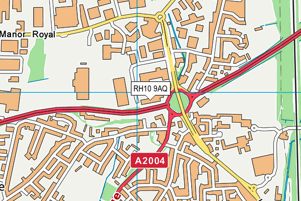 RH10 9AQ map - OS VectorMap District (Ordnance Survey) RH10 9AQ map - OS VectorMap District (Ordnance Survey)