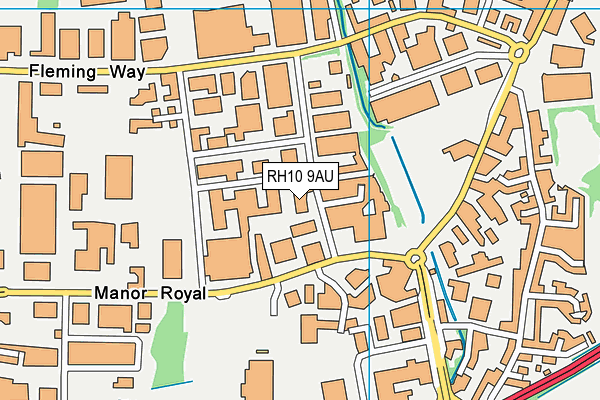 RH10 9AU map - OS VectorMap District (Ordnance Survey) RH10 9AU map - OS VectorMap District (Ordnance Survey)