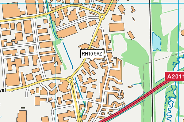 RH10 9AZ map - OS VectorMap District (Ordnance Survey) RH10 9AZ map - OS VectorMap District (Ordnance Survey)