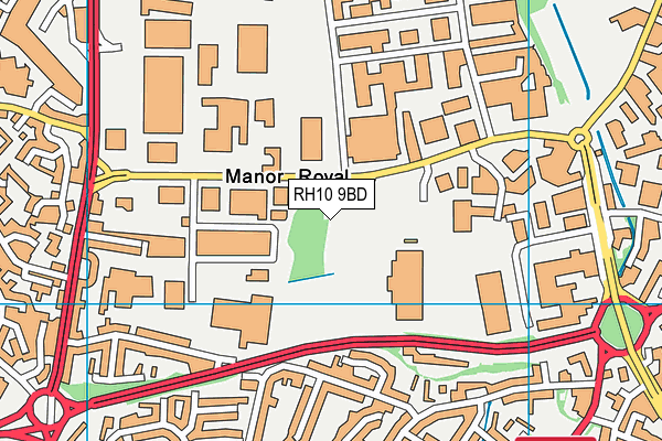 RH10 9BD map - OS VectorMap District (Ordnance Survey) RH10 9BD map - OS VectorMap District (Ordnance Survey)