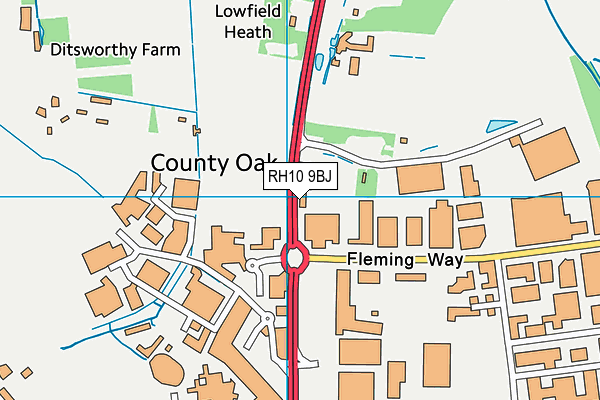 RH10 9BJ map - OS VectorMap District (Ordnance Survey) RH10 9BJ map - OS VectorMap District (Ordnance Survey)
