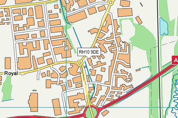 RH10 9DE map - OS VectorMap District (Ordnance Survey) RH10 9DE map - OS VectorMap District (Ordnance Survey)