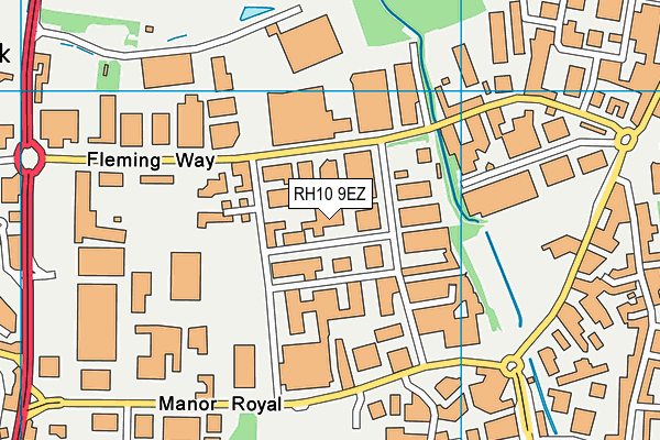 RH10 9EZ map - OS VectorMap District (Ordnance Survey) RH10 9EZ map - OS VectorMap District (Ordnance Survey)