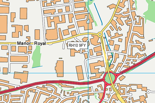 RH10 9FY map - OS VectorMap District (Ordnance Survey) RH10 9FY map - OS VectorMap District (Ordnance Survey)