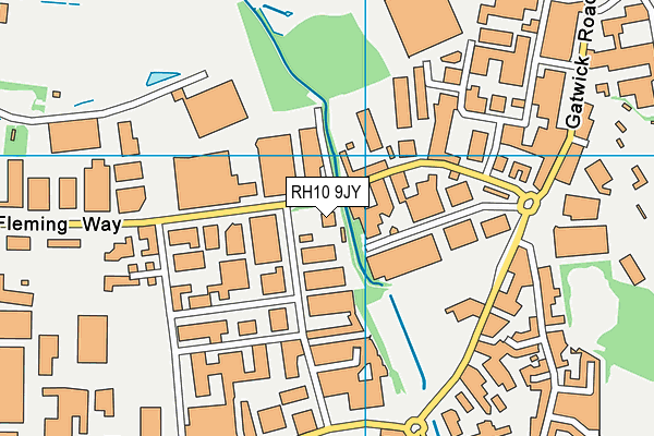 RH10 9JY map - OS VectorMap District (Ordnance Survey) RH10 9JY map - OS VectorMap District (Ordnance Survey)