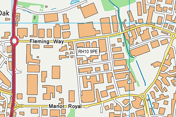 RH10 9PE map - OS VectorMap District (Ordnance Survey) RH10 9PE map - OS VectorMap District (Ordnance Survey)