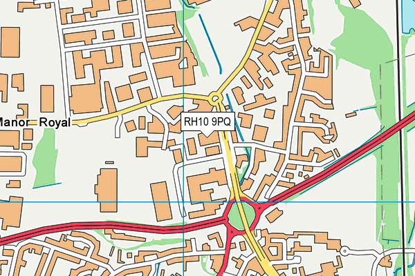 RH10 9PQ map - OS VectorMap District (Ordnance Survey) RH10 9PQ map - OS VectorMap District (Ordnance Survey)