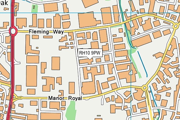 RH10 9PW map - OS VectorMap District (Ordnance Survey) RH10 9PW map - OS VectorMap District (Ordnance Survey)