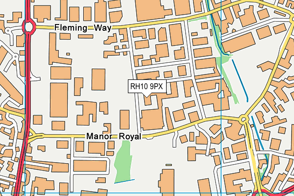 RH10 9PX map - OS VectorMap District (Ordnance Survey) RH10 9PX map - OS VectorMap District (Ordnance Survey)