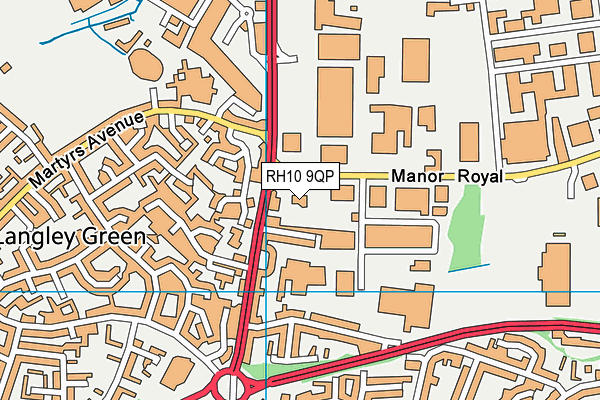 RH10 9QP map - OS VectorMap District (Ordnance Survey) RH10 9QP map - OS VectorMap District (Ordnance Survey)