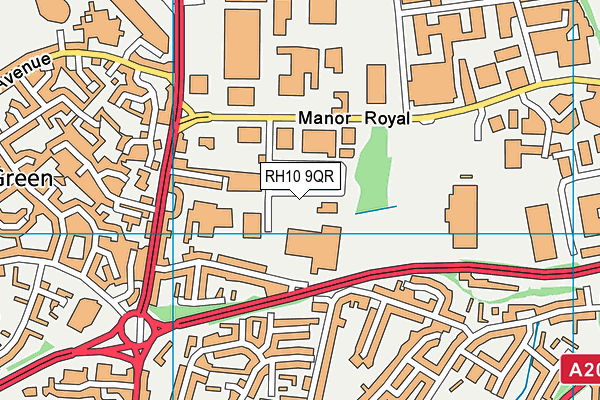 RH10 9QR map - OS VectorMap District (Ordnance Survey) RH10 9QR map - OS VectorMap District (Ordnance Survey)