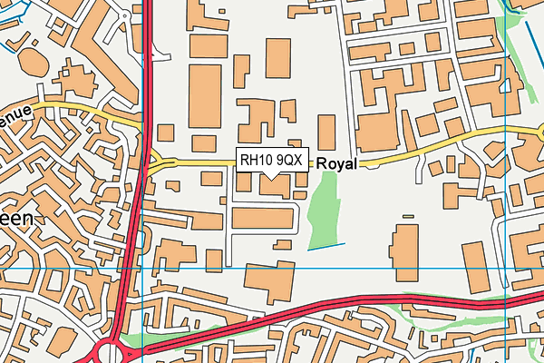 RH10 9QX map - OS VectorMap District (Ordnance Survey) RH10 9QX map - OS VectorMap District (Ordnance Survey)