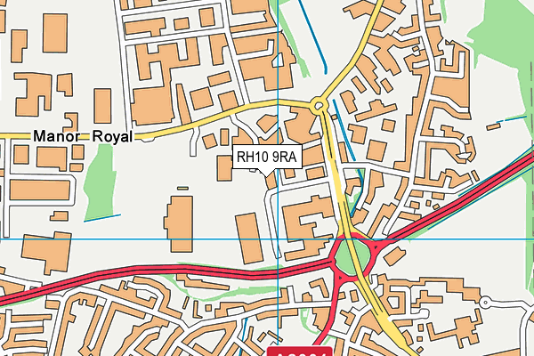 RH10 9RA map - OS VectorMap District (Ordnance Survey) RH10 9RA map - OS VectorMap District (Ordnance Survey)