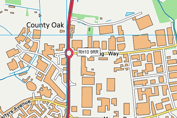 RH10 9RR map - OS VectorMap District (Ordnance Survey) RH10 9RR map - OS VectorMap District (Ordnance Survey)