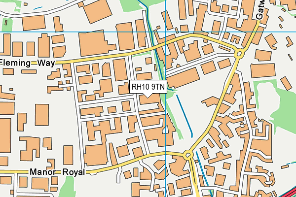 RH10 9TN map - OS VectorMap District (Ordnance Survey) RH10 9TN map - OS VectorMap District (Ordnance Survey)