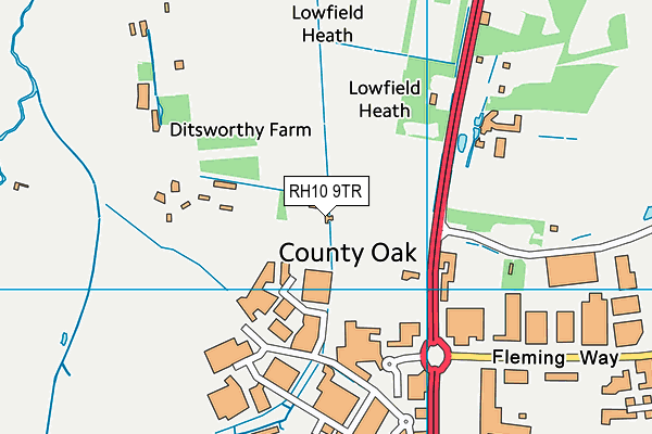 RH10 9TR map - OS VectorMap District (Ordnance Survey) RH10 9TR map - OS VectorMap District (Ordnance Survey)