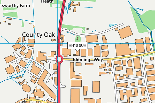 RH10 9UH map - OS VectorMap District (Ordnance Survey) RH10 9UH map - OS VectorMap District (Ordnance Survey)