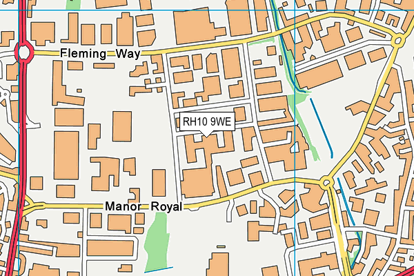 RH10 9WE map - OS VectorMap District (Ordnance Survey) RH10 9WE map - OS VectorMap District (Ordnance Survey)