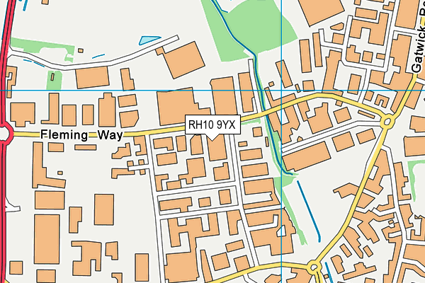 RH10 9YX map - OS VectorMap District (Ordnance Survey) RH10 9YX map - OS VectorMap District (Ordnance Survey)