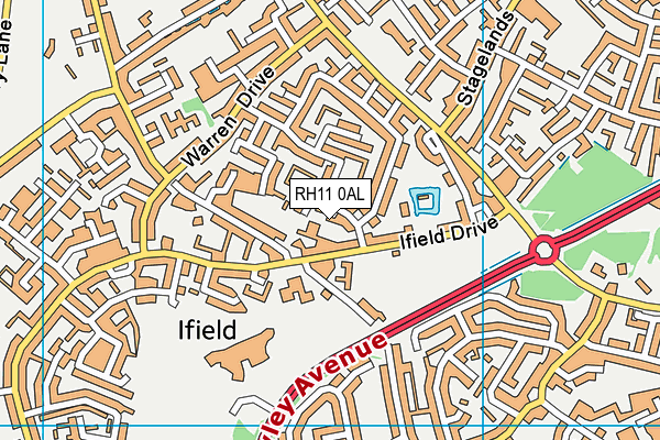 RH11 0AL map - OS VectorMap District (Ordnance Survey)