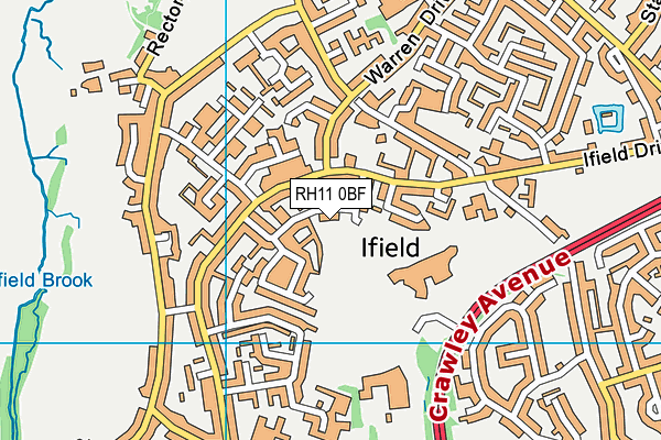 RH11 0BF map - OS VectorMap District (Ordnance Survey) RH11 0BF map - OS VectorMap District (Ordnance Survey)