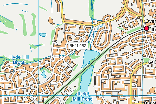 RH11 0BZ map - OS VectorMap District (Ordnance Survey) RH11 0BZ map - OS VectorMap District (Ordnance Survey)
