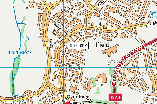 RH11 0FY map - OS VectorMap District (Ordnance Survey) RH11 0FY map - OS VectorMap District (Ordnance Survey)
