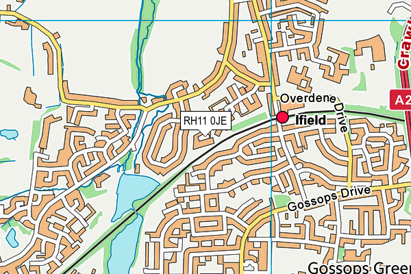 RH11 0JE map - OS VectorMap District (Ordnance Survey) RH11 0JE map - OS VectorMap District (Ordnance Survey)