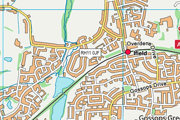 RH11 0JF map - OS VectorMap District (Ordnance Survey) RH11 0JF map - OS VectorMap District (Ordnance Survey)