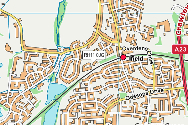 RH11 0JG map - OS VectorMap District (Ordnance Survey) RH11 0JG map - OS VectorMap District (Ordnance Survey)