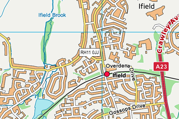 RH11 0JJ map - OS VectorMap District (Ordnance Survey) RH11 0JJ map - OS VectorMap District (Ordnance Survey)